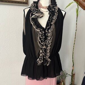 Robert Rodriguez Black Ruffled Women's Top
